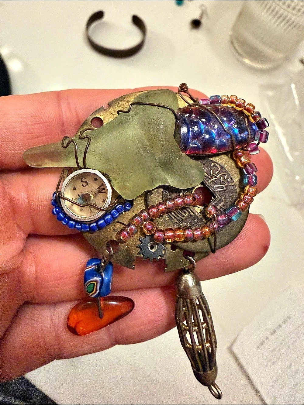 Steampunk Mechanical Art Brooch Multicolor